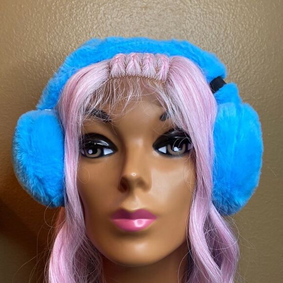 Blue  Baby Phat Furry Ear Muffs - Picture 1 of 5